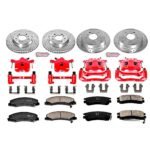Powerstop 4-Wheel Set Power Stop&reg; KC1438 Front and Rear Z23 Daily Carbon-Fiber Ceramic Brake Pad, Drilled & Slotted Rotor and Caliper Kit - Image 4