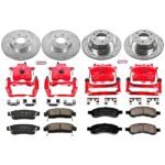 Powerstop 4-Wheel Set Power Stop&reg; KC1454 Front and Rear Z23 Daily Carbon-Fiber Ceramic Brake Pad, Drilled & Slotted Rotor and Caliper Kit - Image 4