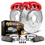 Powerstop 2-Wheel Set Power Stop&reg; KC150-36 Front Z36 Z36 Truck Carbon-Fiber Ceramic Brake Pad, Drilled & Slotted Rotor + Calipers