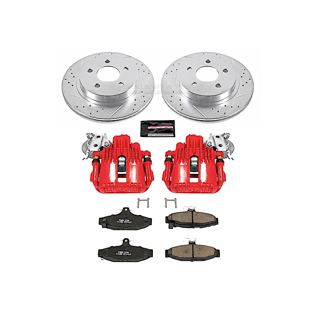 p15kc1531_1.jpg Powerstop 2-Wheel Set Power Stop® KC1531 Rear Z23 Daily Carbon-Fiber Ceramic Brake Pad, Drilled & Slotted Rotor and Caliper Kit - Image 1