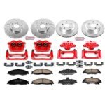 Powerstop 4-Wheel Set Power Stop&reg; KC1548 Front and Rear Z23 Daily Carbon-Fiber Ceramic Brake Pad, Drilled & Slotted Rotor and Caliper Kit - Image 4