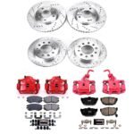 Powerstop 4-Wheel Set Power Stop&reg; KC166A Front and Rear Z23 Daily Carbon-Fiber Ceramic Brake Pad, Drilled & Slotted Rotor and Caliper Kit - Image 4