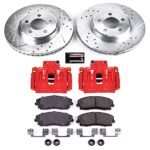 Powerstop 2-Wheel Set Power Stop&reg; KC1714A Front Z23 Daily Carbon-Fiber Ceramic Brake Pad, Drilled & Slotted Rotor and Caliper Kit - Image 4
