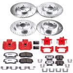 Powerstop KC1715A-26 4-Wheel Set Front and Rear Brake Disc and Caliper Kit, Red Powdercoat Caliper, Carbon Fiber Ceramic, 5 Lugs, Z26 Street Warrior Carbon-Fiber Ceramic Series - Image 5
