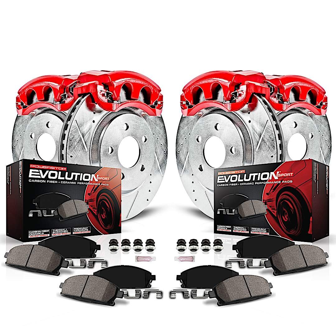 p15kc1855_1.jpg Powerstop 4-Wheel Set Power Stop® KC1855 Front and Rear Z23 Daily Carbon-Fiber Ceramic Brake Pad, Drilled & Slotted Rotor and Caliper Kit - Image 1