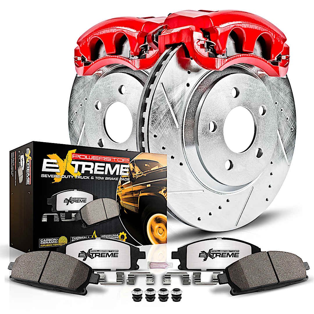p15kc186536_1.jpg Powerstop 2-Wheel Set Power Stop® KC1865-36 Front Z36 Z36 Truck Carbon-Fiber Ceramic Brake Pad, Drilled & Slotted Rotor + Calipers - Image 1