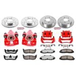 Powerstop 4-Wheel Set Power Stop&reg; KC1868-36 Front and Rear Z36 Z36 Truck Carbon-Fiber Ceramic Brake Pad, Drilled & Slotted Rotor + Calipers - Image 2