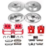 Powerstop 4-Wheel Set Power Stop&reg; KC1924-36 Front and Rear Z36 Z36 Truck Carbon-Fiber Ceramic Brake Pad, Drilled & Slotted Rotor + Calipers - Image 2