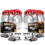 Powerstop 4-Wheel Set Power Stop&reg; KC1944-36 Front and Rear Z36 Z36 Truck Carbon-Fiber Ceramic Brake Pad, Drilled & Slotted Rotor + Calipers