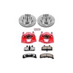 Powerstop 2-Wheel Set Power Stop&reg; KC1990-36 Front Z36 Z36 Truck Carbon-Fiber Ceramic Brake Pad, Drilled & Slotted Rotor + Calipers