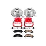 Powerstop 2-Wheel Set Power Stop&reg; KC2047 Rear Z23 Daily Carbon-Fiber Ceramic Brake Pad, Drilled & Slotted Rotor and Caliper Kit - Image 4