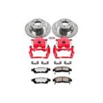 Powerstop 2-Wheel Set Power Stop&reg; KC2050-36 Rear Z36 Z36 Truck Carbon-Fiber Ceramic Brake Pad, Drilled & Slotted Rotor + Calipers