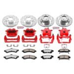 Powerstop 4-Wheel Set Power Stop&reg; KC2058-36 Front and Rear Z36 Z36 Truck Carbon-Fiber Ceramic Brake Pad, Drilled & Slotted Rotor + Calipers - Image 2
