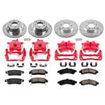 Powerstop 4-Wheel Set Power Stop&reg; KC2058 Front and Rear Z23 Daily Carbon-Fiber Ceramic Brake Pad, Drilled & Slotted Rotor and Caliper Kit - Image 4