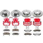 Powerstop 4-Wheel Set Power Stop&reg; KC2060-26 Front and Rear Z26 Muscle Carbon-Fiber Ceramic Brake Pad, Drilled & Slotted Rotor and Caliper Kit - Image 5