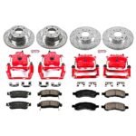 Powerstop 4-Wheel Set Power Stop&reg; KC2060 Front and Rear Z23 Daily Carbon-Fiber Ceramic Brake Pad, Drilled & Slotted Rotor and Caliper Kit - Image 4