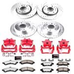 Powerstop 4-Wheel Set Power Stop&reg; KC2062A-36 Front and Rear Z36 Z36 Truck Carbon-Fiber Ceramic Brake Pad, Drilled & Slotted Rotor + Calipers - Image 2