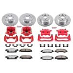 Powerstop 4-Wheel Set Power Stop&reg; KC2068-36 Front and Rear Z36 Z36 Truck Carbon-Fiber Ceramic Brake Pad, Drilled & Slotted Rotor + Calipers - Image 2