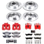 Powerstop 4-Wheel Set Power Stop&reg; KC2121 Front and Rear Z23 Daily Carbon-Fiber Ceramic Brake Pad, Drilled & Slotted Rotor and Caliper Kit - Image 4
