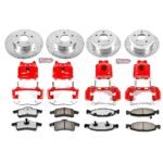 Powerstop 4-Wheel Set Power Stop&reg; KC2148-36 Front and Rear Z36 Z36 Truck Carbon-Fiber Ceramic Brake Pad, Drilled & Slotted Rotor + Calipers - Image 2