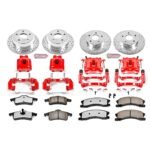 Powerstop 4-Wheel Set Power Stop&reg; KC2150-36 Front and Rear Z36 Z36 Truck Carbon-Fiber Ceramic Brake Pad, Drilled & Slotted Rotor + Calipers - Image 2