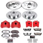 Powerstop 4-Wheel Set Power Stop&reg; KC2162-36 Front and Rear Z36 Z36 Truck Carbon-Fiber Ceramic Brake Pad, Drilled & Slotted Rotor + Calipers - Image 2