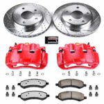 Powerstop 2-Wheel Set Power Stop&reg; KC2193A-36 Front Z36 Z36 Truck Carbon-Fiber Ceramic Brake Pad, Drilled & Slotted Rotor + Calipers