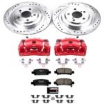 Powerstop 2-Wheel Set Power Stop&reg; KC219 Rear Z23 Daily Carbon-Fiber Ceramic Brake Pad, Drilled & Slotted Rotor and Caliper Kit - Image 4