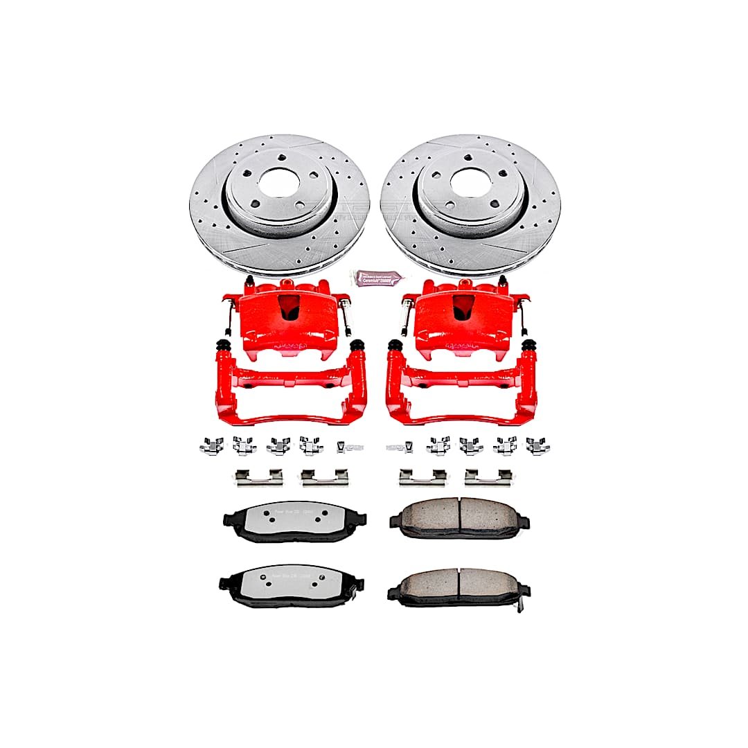 p15kc221936_1.jpg Powerstop 2-Wheel Set Power Stop® KC2219-36 Front Z36 Z36 Truck Carbon-Fiber Ceramic Brake Pad, Drilled & Slotted Rotor + Calipers - Image 1
