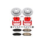 Powerstop 2-Wheel Set Power Stop&reg; KC2219 Front Z23 Daily Carbon-Fiber Ceramic Brake Pad, Drilled & Slotted Rotor and Caliper Kit