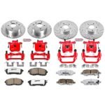 Powerstop 4-Wheel Set Power Stop&reg; KC2283-26 Front and Rear Z26 Muscle Carbon-Fiber Ceramic Brake Pad, Drilled & Slotted Rotor and Caliper Kit - Image 5