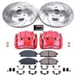 Powerstop 2-Wheel Set Power Stop&reg; KC2290 Front Z23 Daily Carbon-Fiber Ceramic Brake Pad, Drilled & Slotted Rotor and Caliper Kit - Image 4