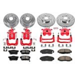 Powerstop 4-Wheel Set Power Stop&reg; KC2296 Front and Rear Z23 Daily Carbon-Fiber Ceramic Brake Pad, Drilled & Slotted Rotor and Caliper Kit - Image 4