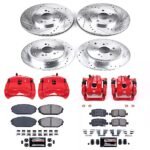 Powerstop 4-Wheel Set Power Stop&reg; KC2300 Front and Rear Z23 Daily Carbon-Fiber Ceramic Brake Pad, Drilled & Slotted Rotor and Caliper Kit - Image 4
