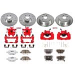 Powerstop 4-Wheel Set Power Stop&reg; KC2314A-26 Front and Rear Z26 Muscle Carbon-Fiber Ceramic Brake Pad, Drilled & Slotted Rotor and Caliper Kit - Image 5
