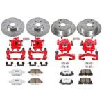 Powerstop 4-Wheel Set Power Stop&reg; KC2315-26 Front and Rear Z26 Muscle Carbon-Fiber Ceramic Brake Pad, Drilled & Slotted Rotor and Caliper Kit - Image 5