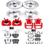 Powerstop 4-Wheel Set Power Stop&reg; KC2317-26 Front and Rear Z26 Muscle Carbon-Fiber Ceramic Brake Pad, Drilled & Slotted Rotor and Caliper Kit - Image 5