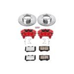 Powerstop 2-Wheel Set Power Stop&reg; KC2323-36 Front Z36 Z36 Truck Carbon-Fiber Ceramic Brake Pad, Drilled & Slotted Rotor + Calipers