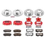 Powerstop 4-Wheel Set Power Stop&reg; KC2325-36 Front and Rear Z36 Z36 Truck Carbon-Fiber Ceramic Brake Pad, Drilled & Slotted Rotor + Calipers - Image 2
