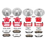 Powerstop 4-Wheel Set Power Stop&reg; KC2376-26 Front and Rear Z26 Muscle Carbon-Fiber Ceramic Brake Pad, Drilled & Slotted Rotor and Caliper Kit - Image 5