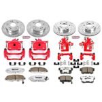 Powerstop 4-Wheel Set Power Stop&reg; KC2385-26 Front and Rear Z26 Muscle Carbon-Fiber Ceramic Brake Pad, Drilled & Slotted Rotor and Caliper Kit - Image 4