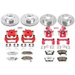 Powerstop 4-Wheel Set Power Stop&reg; KC2387-26 Front and Rear Z26 Muscle Carbon-Fiber Ceramic Brake Pad, Drilled & Slotted Rotor and Caliper Kit - Image 4