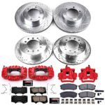 Powerstop 4-Wheel Set Power Stop&reg; KC2422A Front and Rear Z23 Daily Carbon-Fiber Ceramic Brake Pad, Drilled & Slotted Rotor and Caliper Kit