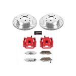 Powerstop 2-Wheel Set Power Stop&reg; KC2427B-26 Rear Z26 Muscle Carbon-Fiber Ceramic Brake Pad, Drilled & Slotted Rotor and Caliper Kit - Image 5