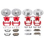 Powerstop 4-Wheel Set Power Stop&reg; KC2767-26 Front and Rear Z26 Muscle Carbon-Fiber Ceramic Brake Pad, Drilled & Slotted Rotor and Caliper Kit - Image 7