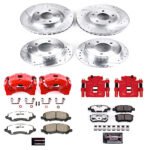 Powerstop 4-Wheel Set Power Stop&reg; KC2840A-26 Front and Rear Z26 Muscle Carbon-Fiber Ceramic Brake Pad, Drilled & Slotted Rotor and Caliper Kit - Image 8