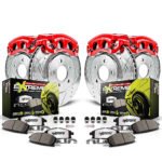 Powerstop 4-Wheel Set Power Stop&reg; KC2840B-26 Front and Rear Z26 Muscle Carbon-Fiber Ceramic Brake Pad, Drilled & Slotted Rotor and Caliper Kit