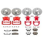 Powerstop 4-Wheel Set Power Stop&reg; KC2853A-26 Front and Rear Z26 Muscle Carbon-Fiber Ceramic Brake Pad, Drilled & Slotted Rotor and Caliper Kit - Image 7