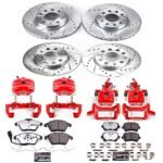 Powerstop 4-Wheel Set Power Stop&reg; KC4068A-26 Front and Rear Z26 Muscle Carbon-Fiber Ceramic Brake Pad, Drilled & Slotted Rotor and Caliper Kit - Image 8