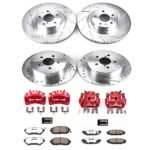 Powerstop 4-Wheel Set Power Stop&reg; KC4081-26 Front and Rear Z26 Muscle Carbon-Fiber Ceramic Brake Pad, Drilled & Slotted Rotor and Caliper Kit - Image 8